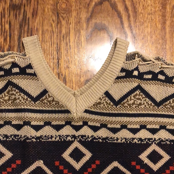 Orange Fashion Village Tribal design sweater poncho - Picture 7 of 11